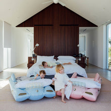 Load image into Gallery viewer, Blue Convertible Kids Sleepover Air Mattress