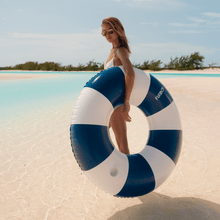 Load image into Gallery viewer, Navy Vintage Stripe Tube Float
