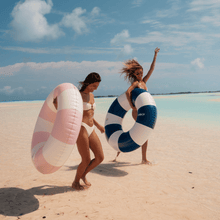Load image into Gallery viewer, Navy Vintage Stripe Tube Float
