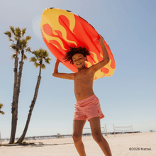Load image into Gallery viewer, FUNBOY x Hot Wheels Checkered Flame Surfboard (Reversible) Float
