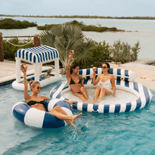 Load image into Gallery viewer, Navy Vintage Stripe Tube Float

