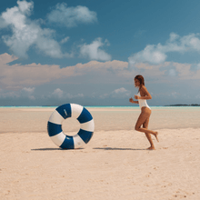 Load image into Gallery viewer, Navy Vintage Stripe Tube Float
