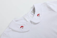 Load image into Gallery viewer, White Cotton Santa Collared Shirt
