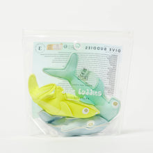 Load image into Gallery viewer, Salty the Shark Dive Buddies Aqua Neon Yellow Set of 3
