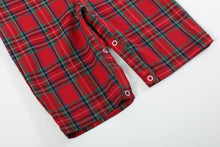 Load image into Gallery viewer, Red and Green Christmas Plaid Smocked Overalls
