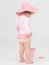 Load image into Gallery viewer, Baby Girls Pink Gingham Long Sleeve One Piece Rash Guard
