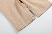 Load image into Gallery viewer, Light Brown Pinstripe Smocked Jon Jons
